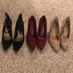 3 pairs size 7.5 heels